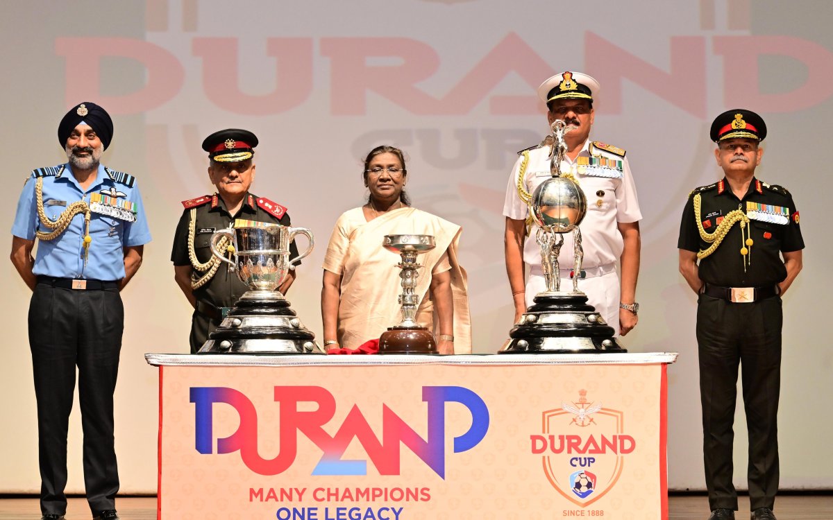 President Droupadi Murmu Unveils Durand Cup 2025 Trophy