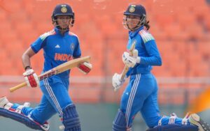 1st ODI: Fifties by Smriti, Pratika, and Harleen propel India to 281/7 against Australia