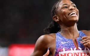 World Athletics C'ships: Jefferson-Wooden bags golden sprint double,  Lyles wins fourth straight men