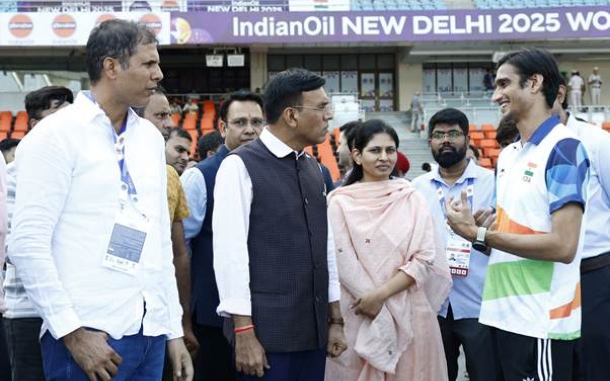 World Para-Athletics C ships: Sports Minister Dr. Mandaviya, MoS Raksha Khadse Review Final Preparations At JLN Stadium