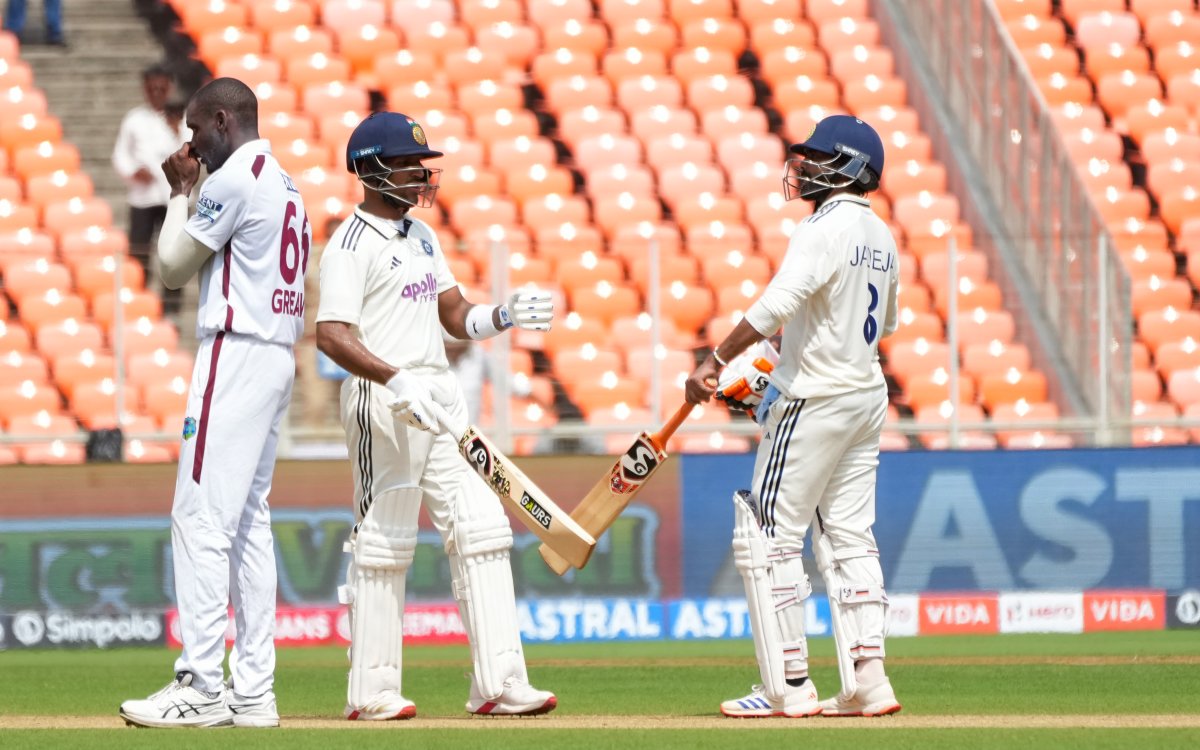 1st Test: Jurel, Jadeja's fifties swell India's lead to 164 runs at tea against West Indies
