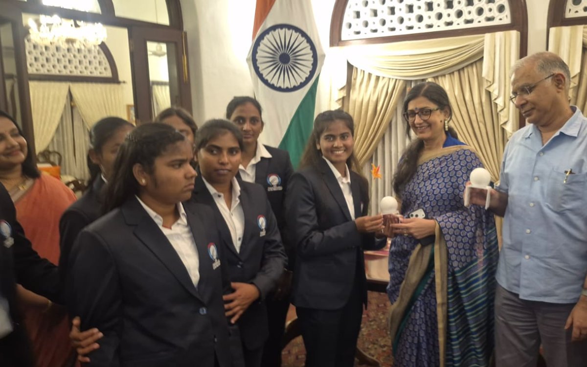High Commissioner Of India To Sri Lanka Hosts Unbeaten Indian Visually Impaired Women’s Cricket Team In Colombo