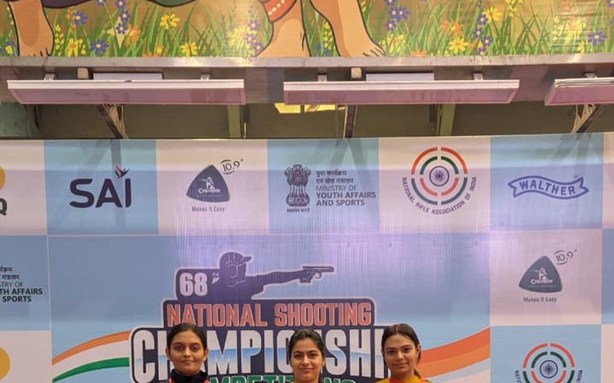 Manu Bhaker, Simranpreet Kaur Brar strike gold in women’s 25m sports pistol in National Shooting C's