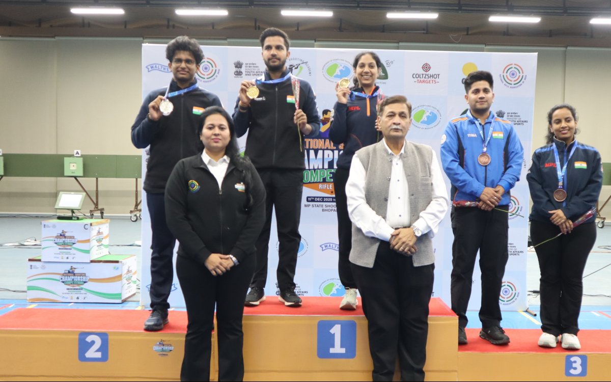 National Shooting C'ships: Ramita Jindal, Himanshu Dhillon claim 10m air rifle mixed team gold