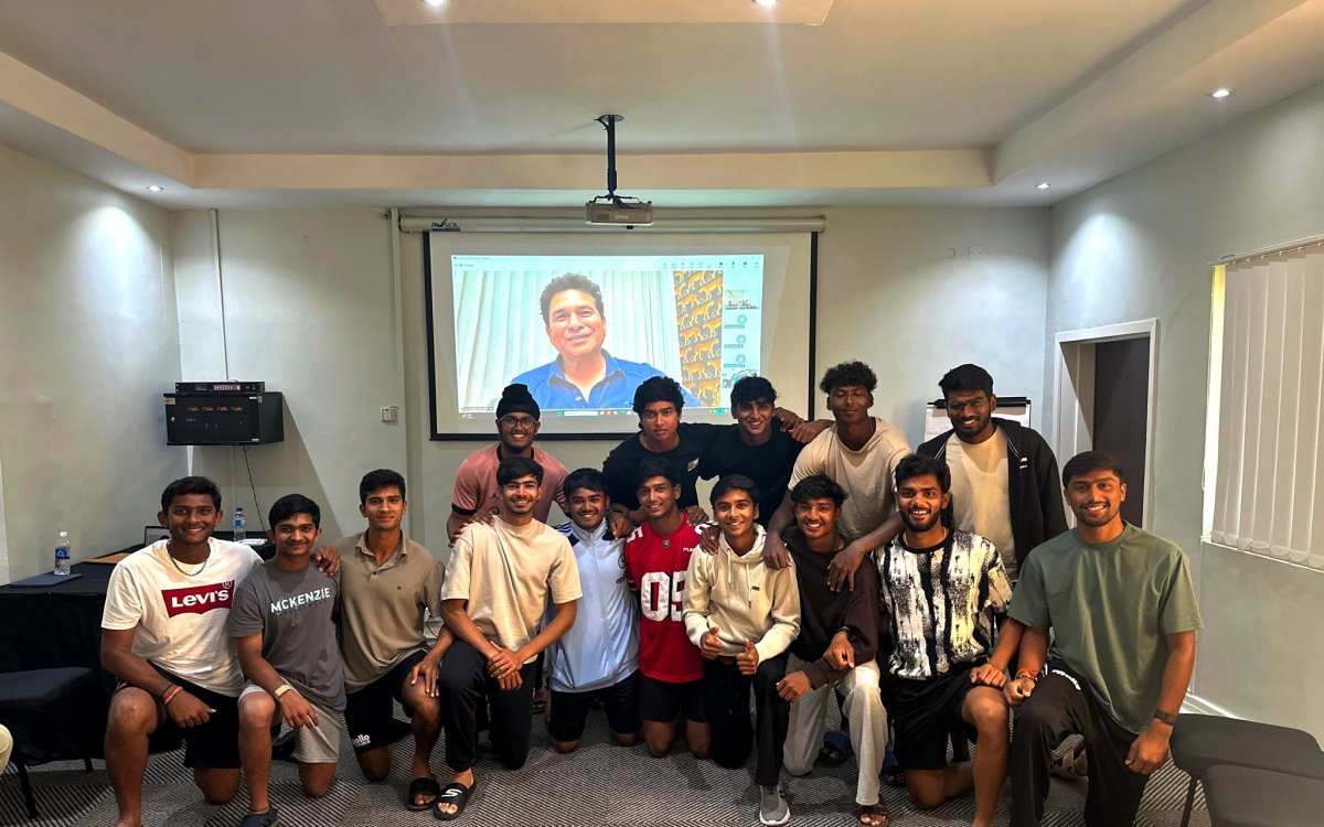 India Under-19 team interact with Tendulkar ahead of key WC clash against Pakistan