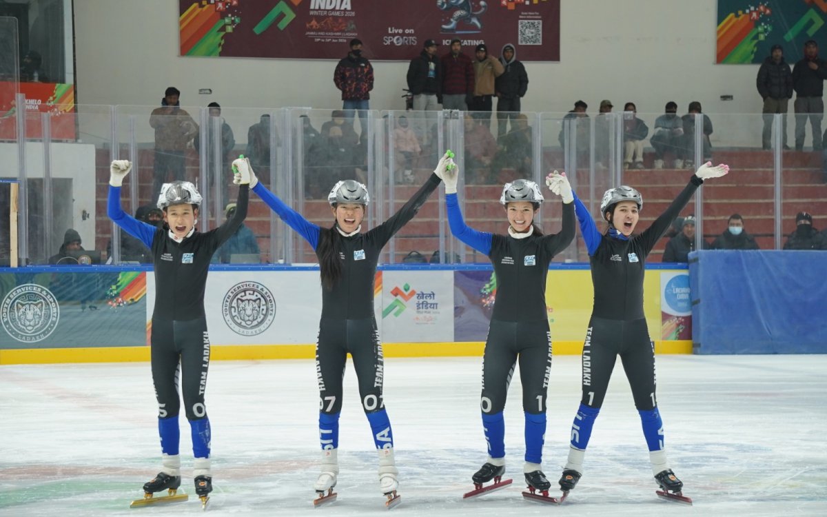 KIWG 2026: Ladakh win first gold in women’s short-track relay, skater Sachin Singh keeps Haryana on