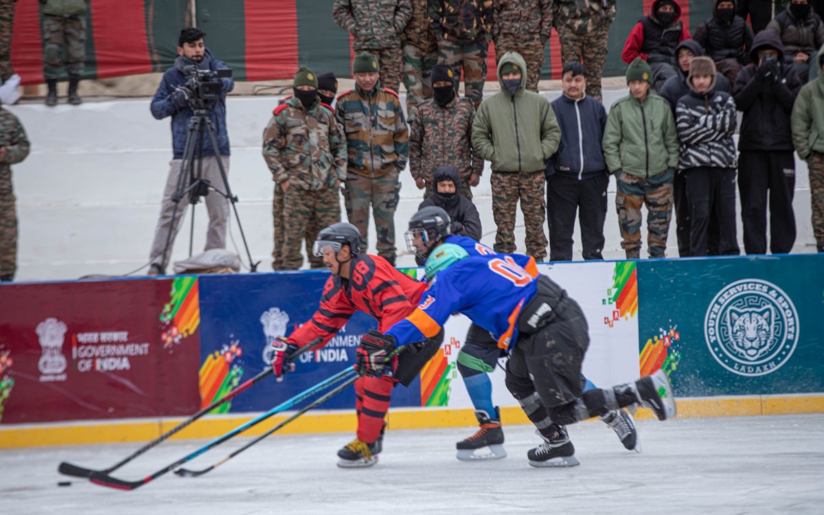 KIWG 2026: Ladakh women set up ice-hockey final against ITBP, snowfall impacts long-track skating sc