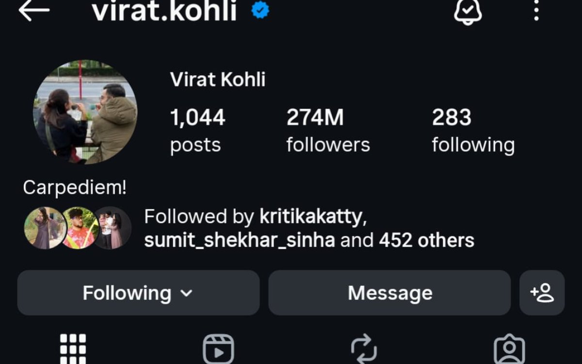Virat Kohli's Instagram account reinstated after brief disappearance
