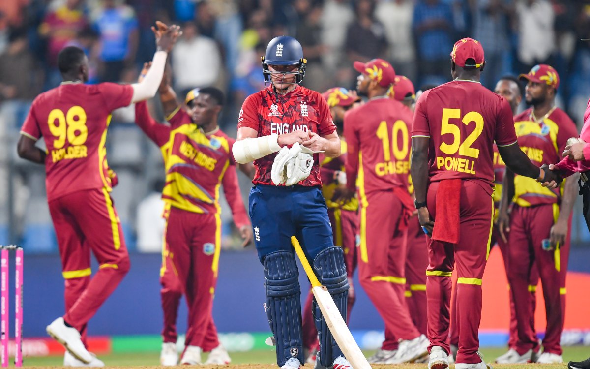 T20 WC: Motie, Chase strangle England after Rutherford's 76 as West Indies win (Ld)