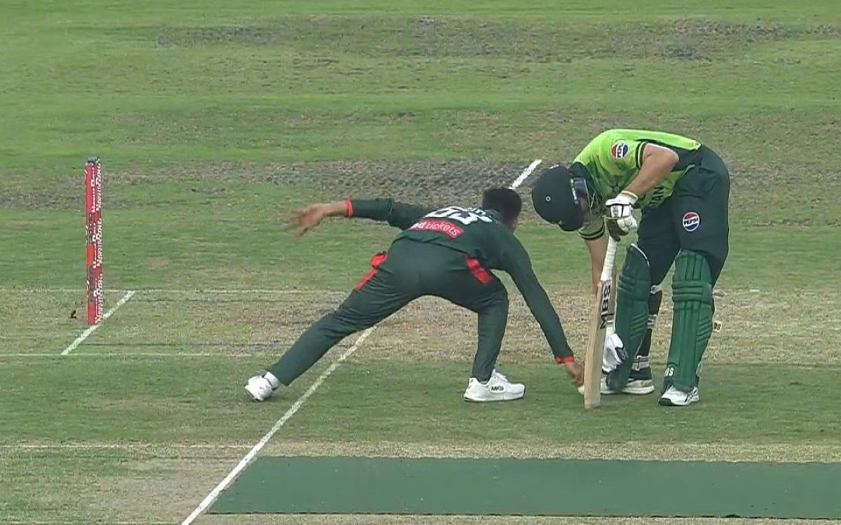 BAN vs PAK: Salman Agha run out in bizarre fashion after picking up the ball in 2nd ODI