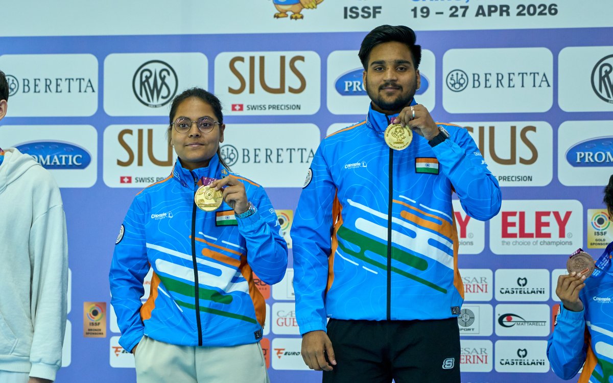 ISSF Jr World Cup: Vanshika and Chirag win 10m air pistol mixed team gold as India continue to top t