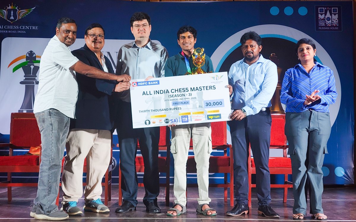 Mhasane crowned champion after thrilling finish at All India Chess Masters Season 3