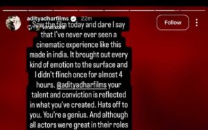 Virat Kohli calls Dhurandhar: The Revenge a ‘cinematic experience’; Aditya Dhar responds with gratit