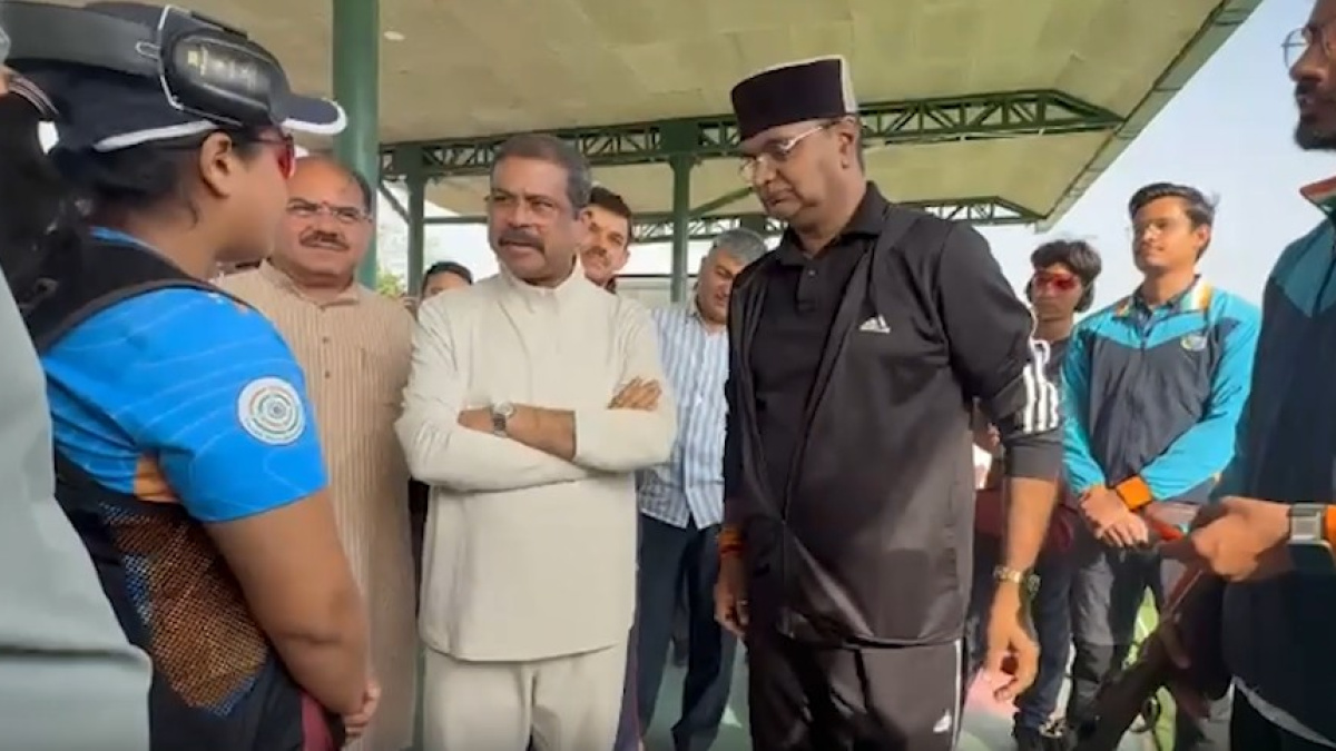 Dharmendra Pradhan interacts with athletes, reviews education initiatives in Bhopal