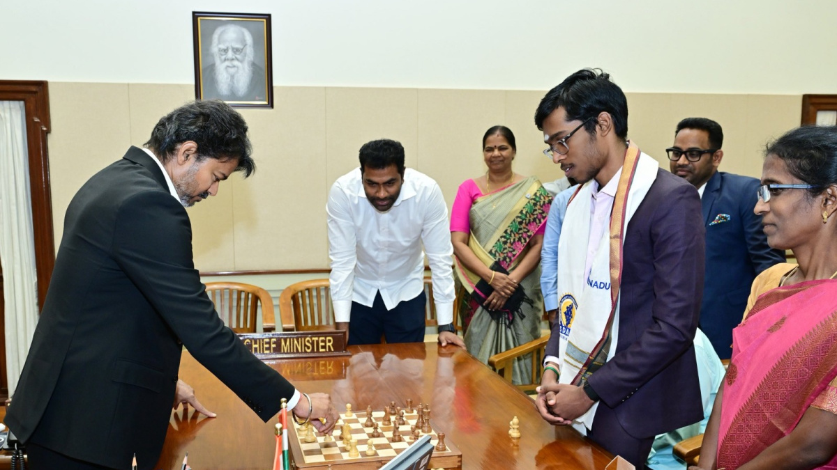 TN CM Vijay plays chess with Praggnanandhaa, awards Rs 50 lakh for Norway Chess triumph