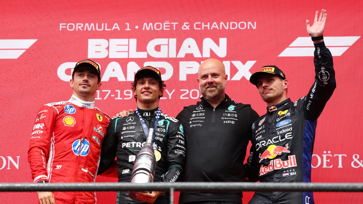 Formula 1: Antonelli hunts down Leclerc to win Belgian GP