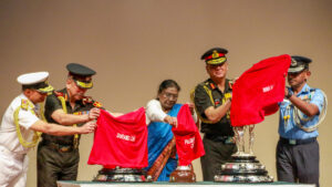 President Droupadi Murmu unveils trophies of Durand Cup tournament 2026