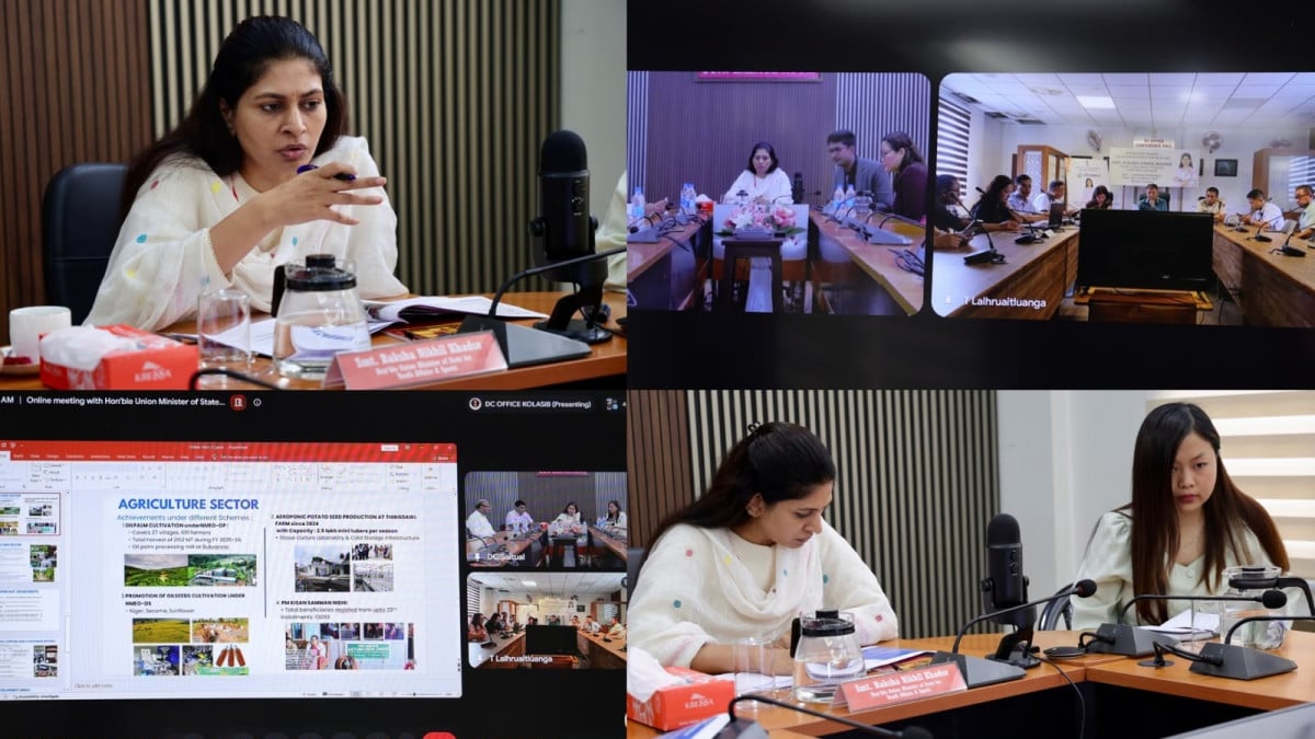 Union MoS Raksha Khadse chairs district review meetings in Saitual and Kolasib