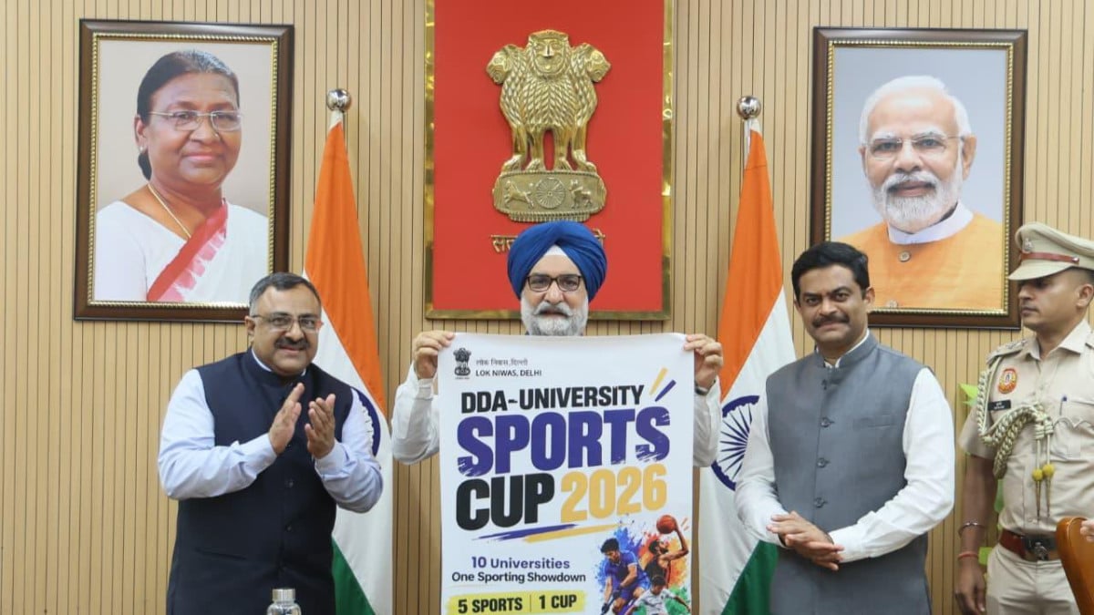 Delhi L-G TS Sandhu launches poster of DDA-University Sports Cup 2026