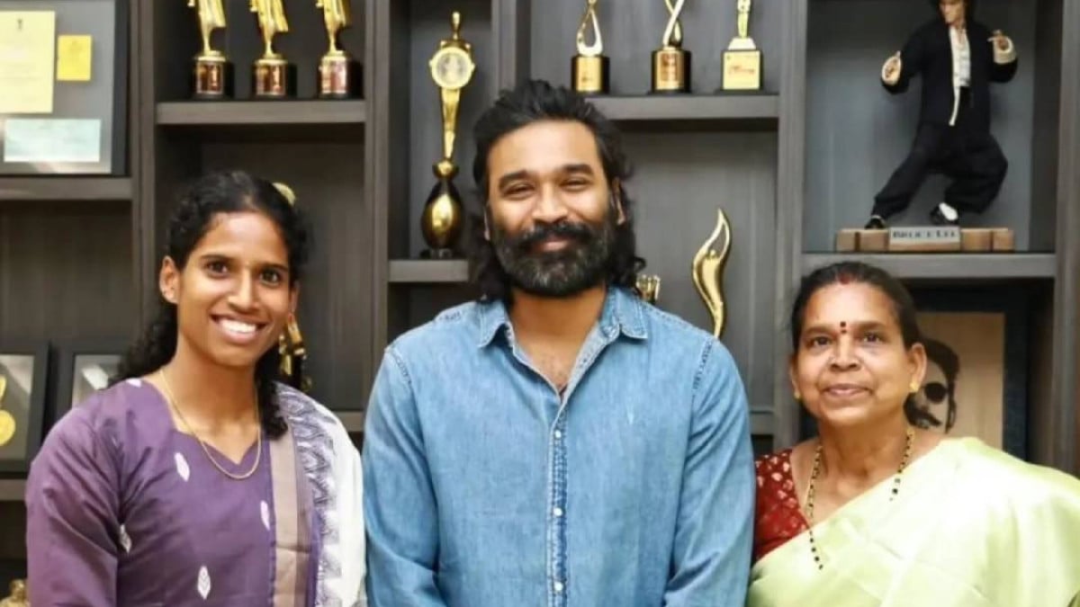 Dhanush meets TN athlete Vithya Ramraj in person; congratulates her for doing nation proud at Asian Games